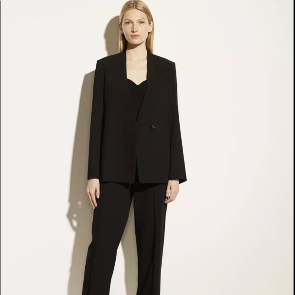 NWT $545 Vince Collarless Wool Blend Blazer